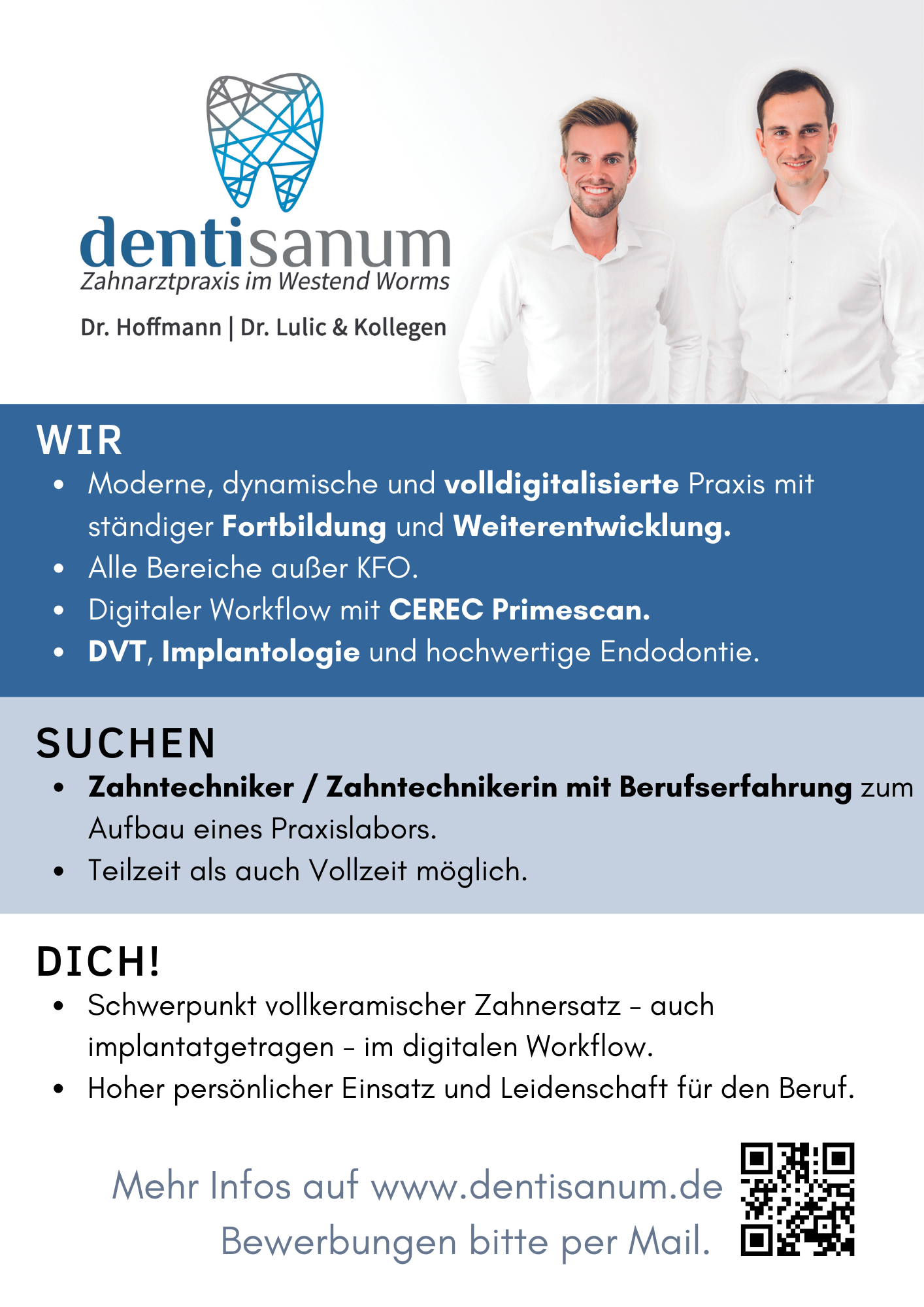 Stellenanzeige Zahnarztpraxis dentisanum